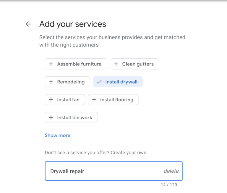 google my business services