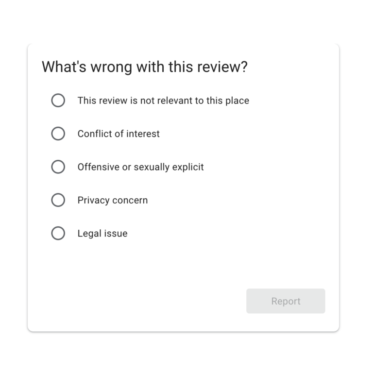 google my business report review